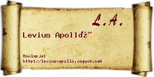 Levius Apolló névjegykártya